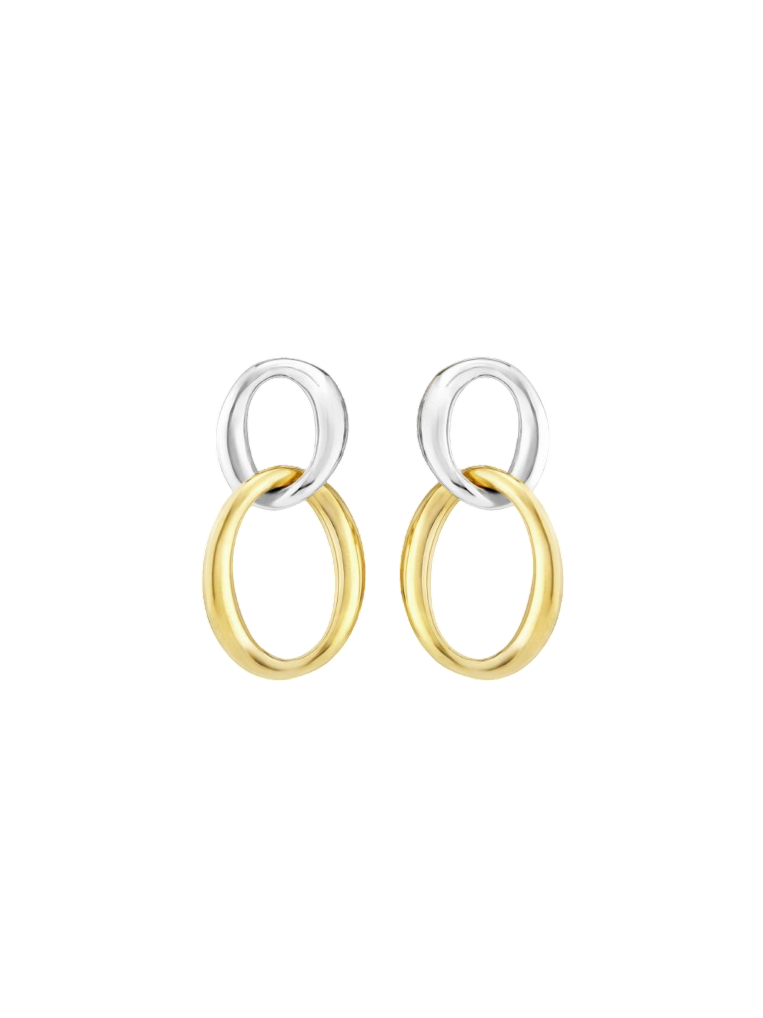 Mixed-metal wave double drop earrings